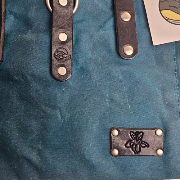 Miss Babs x Blue Spring Craft Waxed Canvas Tote No. 2 “On The Go” Teal Bag - Picture 4 of 16